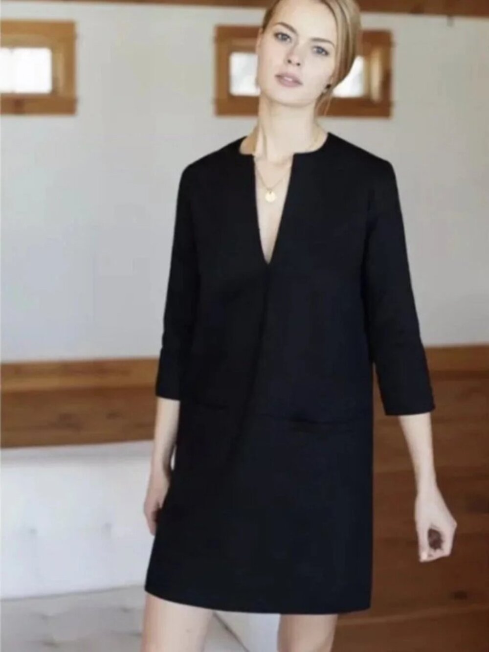 Emerson Fry Mod Black Shift Elegant Everyday Office Dress Size L